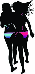 Image showing Bikini woman silhouette