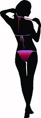 Image showing Bikini woman silhouette