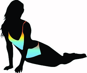 Image showing Bikini woman silhouette