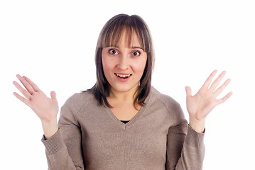 Image showing beautiful surprised woman