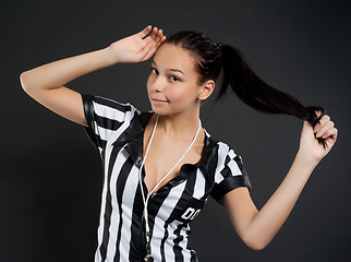 Image showing Sexy Soccer Referee