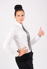 Image showing Attractive woman with thumb up
