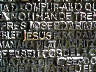 Image showing Scripture at la sagrada familia