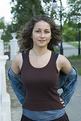 Image showing Girl in city park