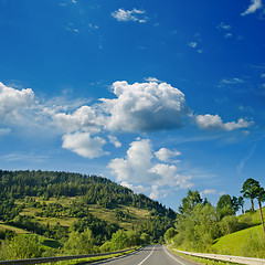 Image showing road in mountain. Ukrainian Carpathians