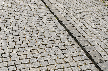 Image showing cobbled road as background