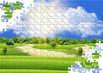 Image showing Puzzle with a field