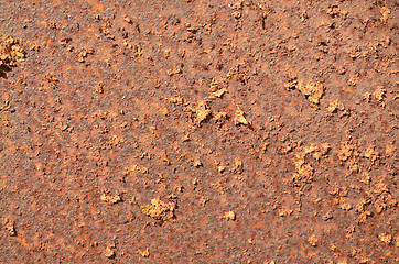 Image showing retro rough rusty peel paint tin wall background 