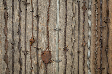 Image showing vintage barbed wire