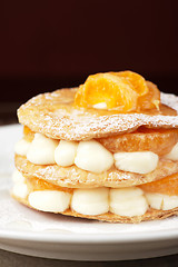 Image showing millefeuille with tangerine