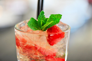 Image showing Strawberry mohito cocktail