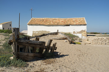 Image showing Old salt mine boat