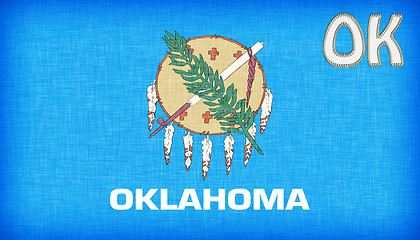 Image showing Linen flag of the US state of Oklahoma