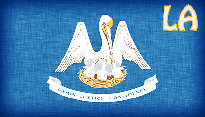 Image showing Linen flag of the US state of Louisiana