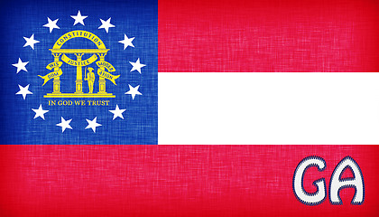 Image showing Linen flag of the US state of Georgia