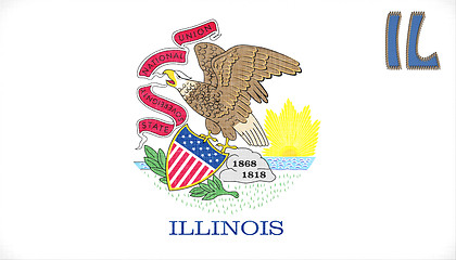 Image showing Linen flag of the US state of Illinois