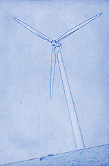 Image showing Modern windmill drawing