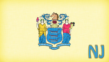 Image showing Linen flag of the US state of New Jersey