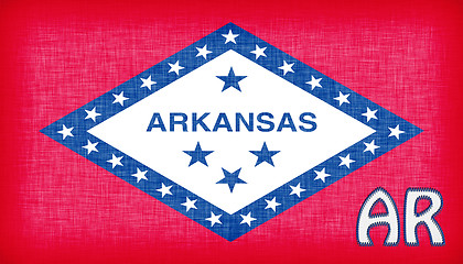 Image showing Linen flag of the US state of Arkansas