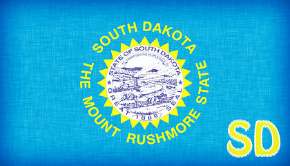 Image showing Linen flag of the US state of South Dakota