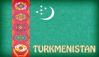 Image showing Linen flag of Turkmenistan