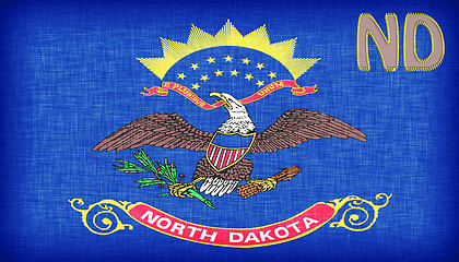 Image showing Linen flag of the US state of North Dakota