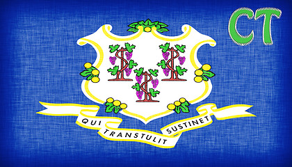 Image showing Linen flag of the US state of Connecticut 