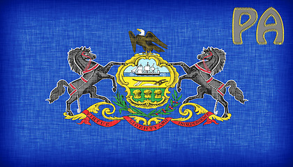 Image showing Linen flag of the US state of Pennsylvania