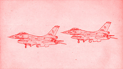 Image showing Drawing of fighter jets