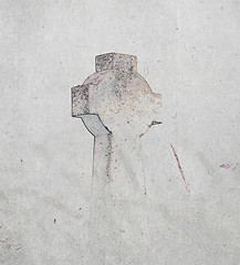 Image showing Drawing of a celtic cross on a graveyard