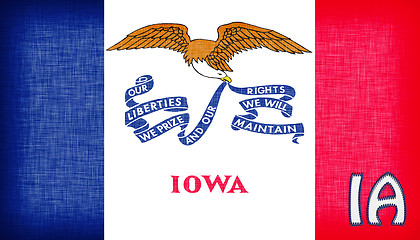 Image showing Linen flag of the US state of Iowa