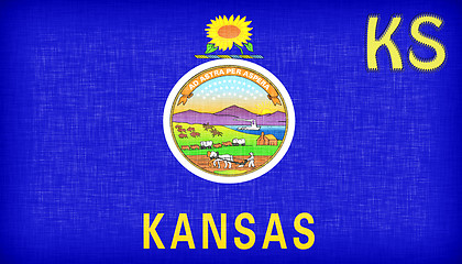 Image showing Linen flag of the US state of Kansas