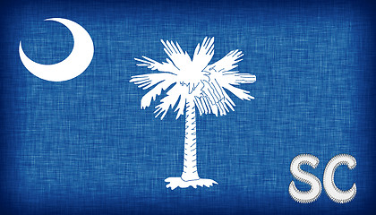 Image showing Linen flag of the US state of South Carolina