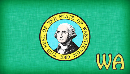 Image showing Linen flag of the US state of Washington