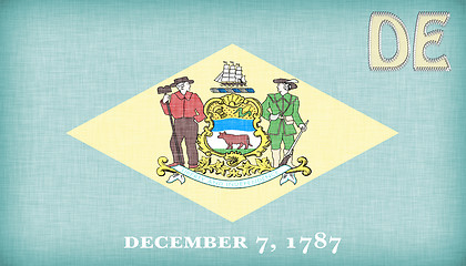 Image showing Linen flag of the US state of Delaware