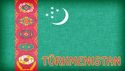 Image showing Linen flag of Turkmenistan