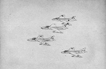 Image showing Drawing of fighter jets