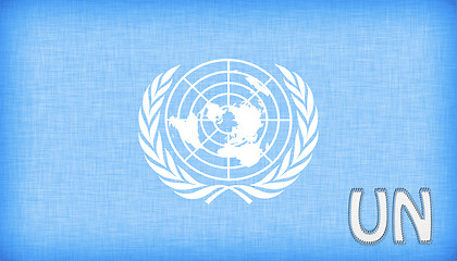 Image showing Linen flag of the UN