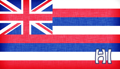 Image showing Linen flag of the US state of Hawaii