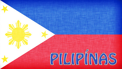Image showing Linen flag of the Philippines