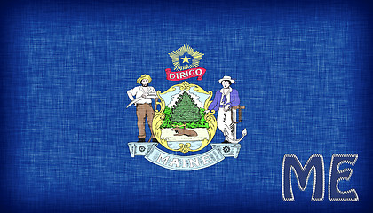 Image showing Linen flag of the US state of Maine