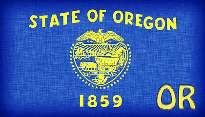 Image showing Linen flag of the US state of Oregon