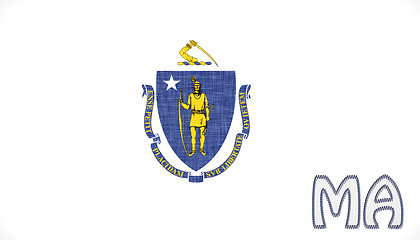 Image showing Linen flag of the US state of Massachusetts