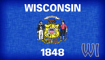 Image showing Linen flag of the US state of Wisconsin 