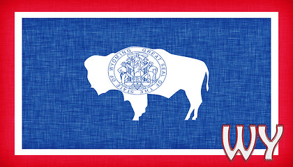 Image showing Linen flag of the US state of Wyoming