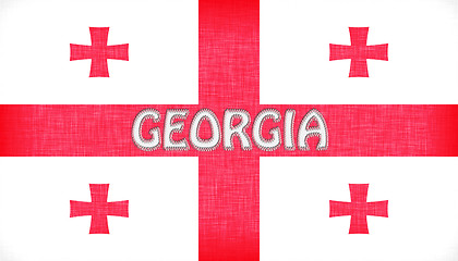Image showing Linen flag of Georgia