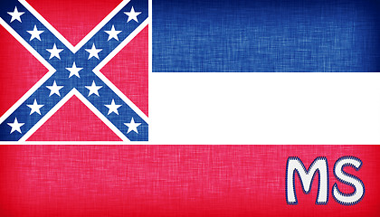 Image showing Linen flag of the US state of Mississippi