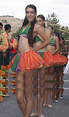 Image showing Colombian folk dancers group