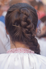 Image showing Beautiful woman of Poland folk group with pigtail