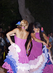 Image showing Beautiful women of Spain folk group. dancers